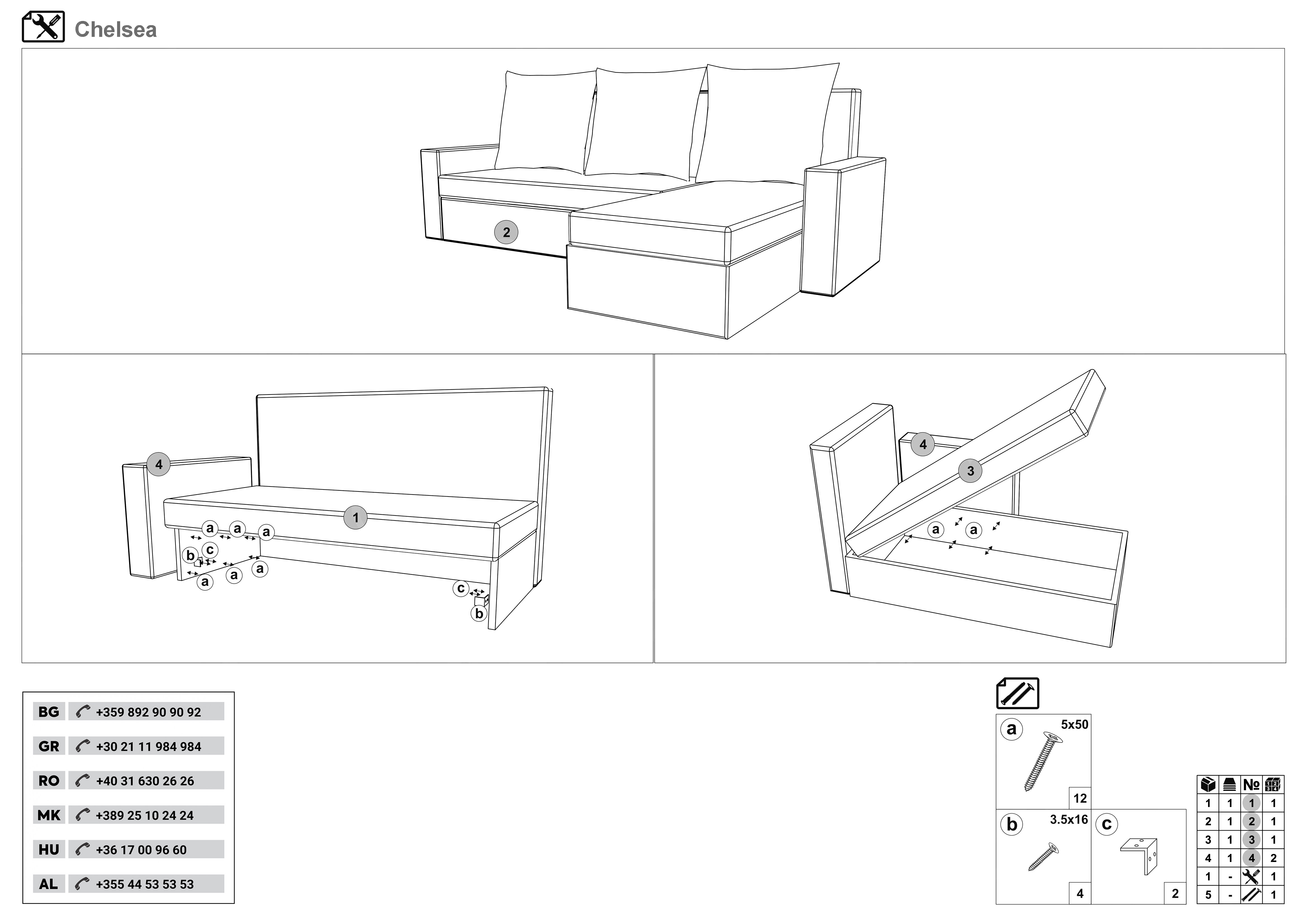 Extendable sofa Chelsea, Chelsea, blue | Furniture Videnov