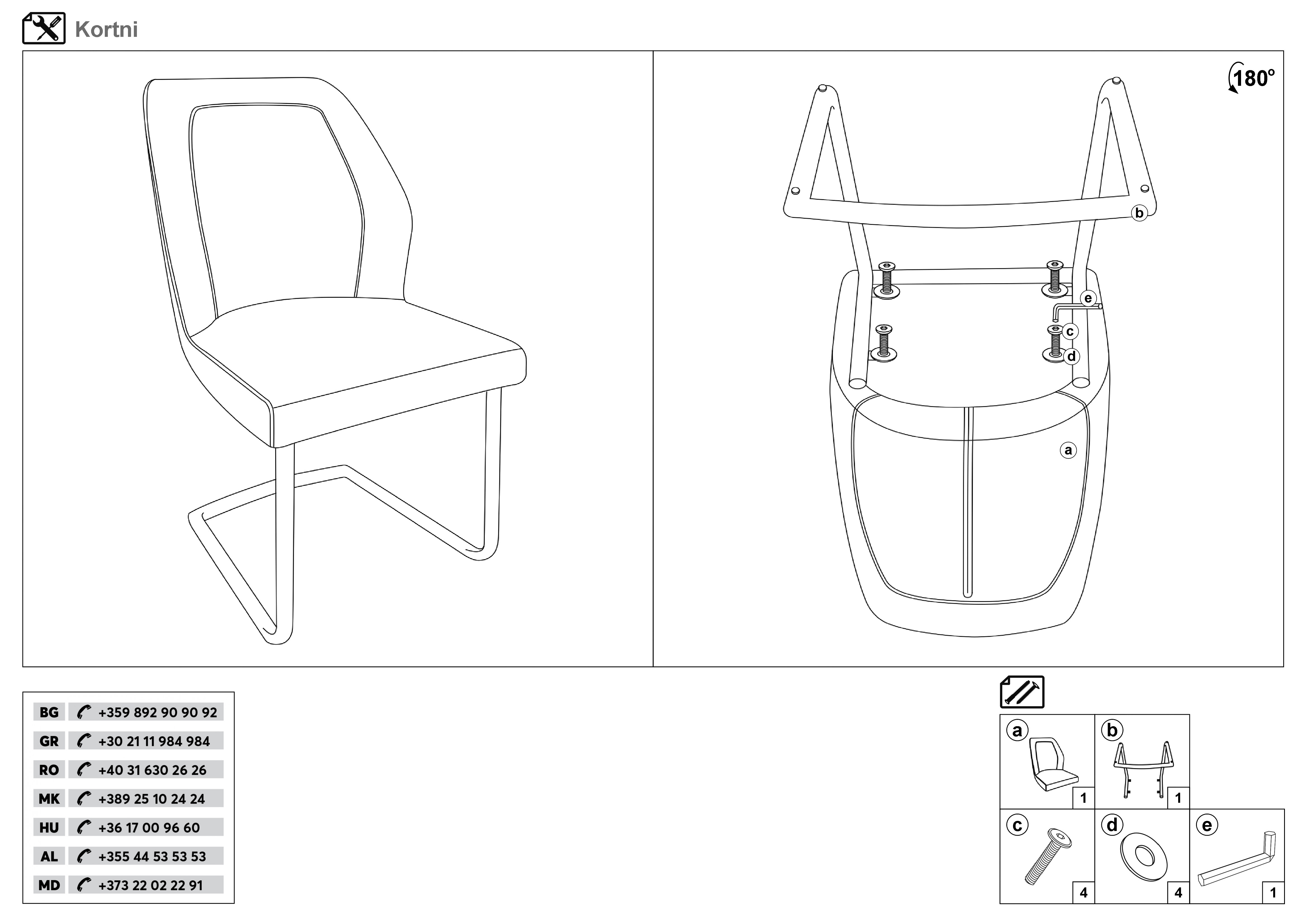 Dining Chair Kortny, Kortney, Blue 