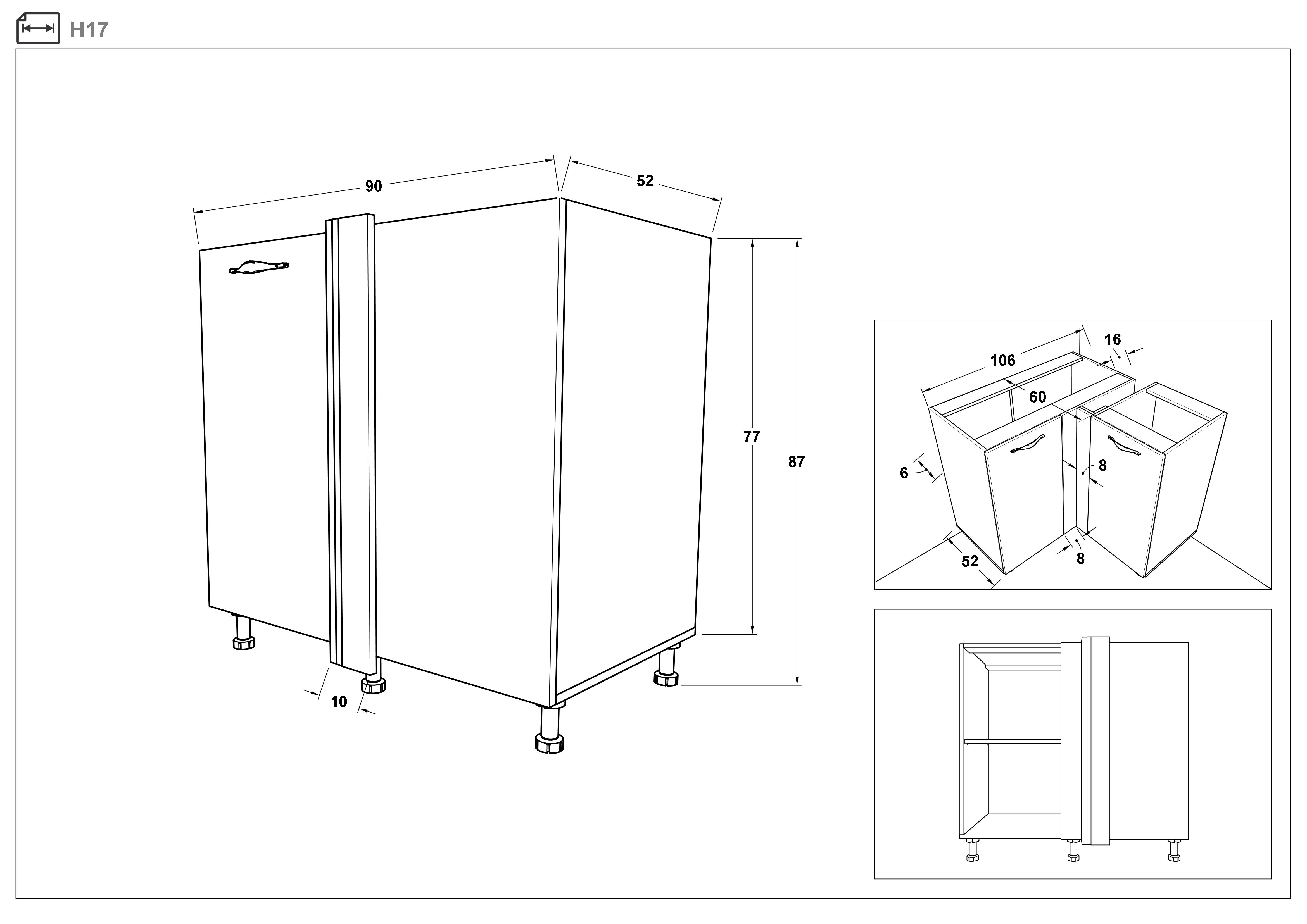 17 inch wide cabinet