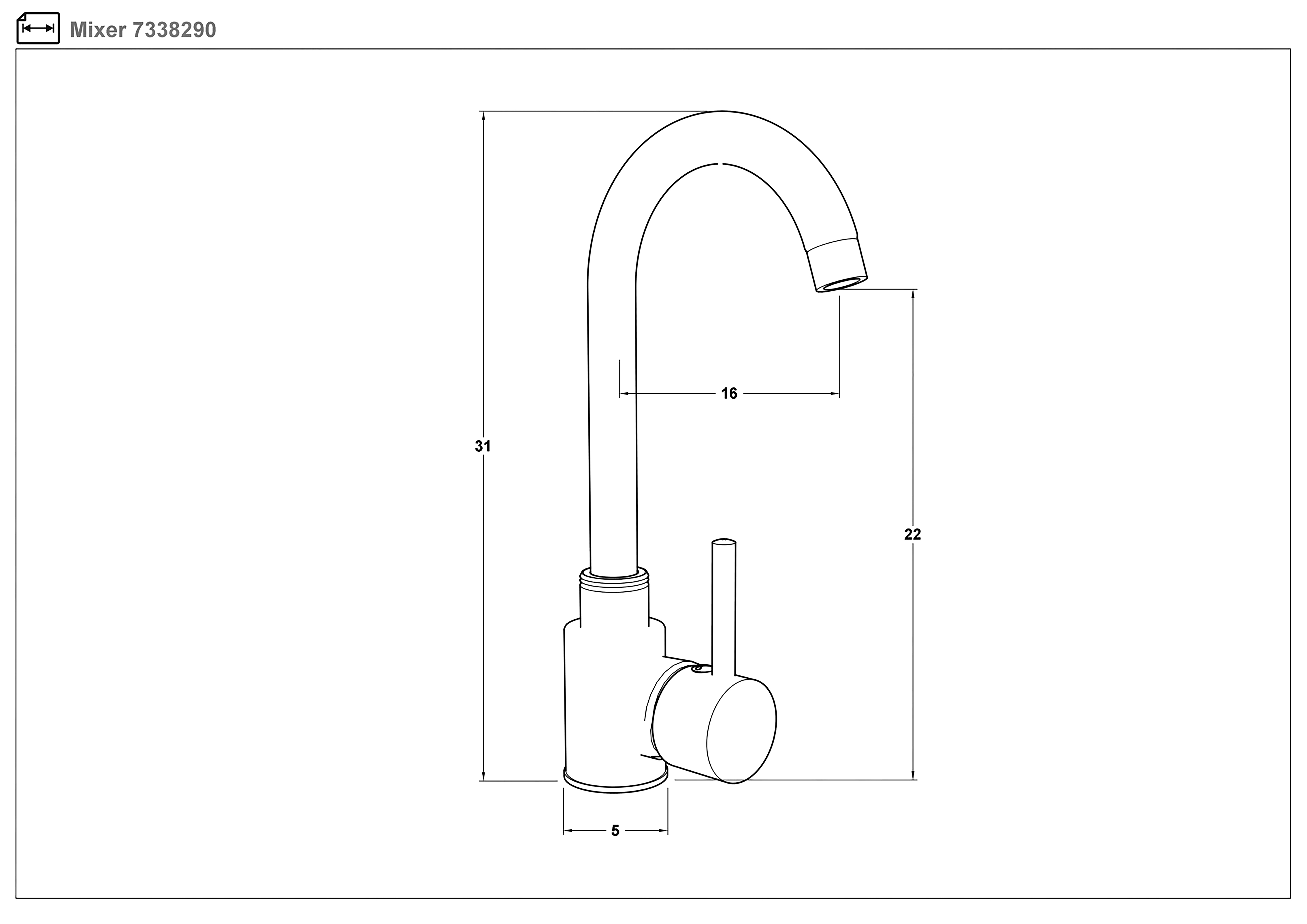 Mixer tap 7338290, 7338290, chrome | Furniture Videnov